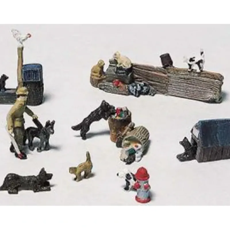 Woodland Scenics D226 HO Scenic Details Cats and Dogs Kit (Pack 0f 10) - Model Train Junction: Quality Parts and Art Supplies Best