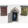Woodland Scenics D214 HO Scenic Details 3 Outhouses & Man Metal Kit - Model Train Junction: Quality Parts and Art Supplies Discount