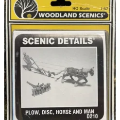 Woodland Scenics D210 HO Scenic Details Plow, Disc, Horse & Man Metal Kit - Model Train Junction: Quality Parts and Art Supplies Discount
