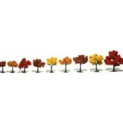 Woodland Scenics TR1540 N/HO/O 1.25" - 3" Fall Mix Realistic Trees (Pack of 9) - Model Train Junction: Quality Parts and Art Supplies Clearance