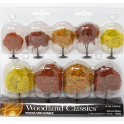 Woodland Scenics TR3540 N/HO/O 1.25"-3" Harvest Blaze Deciduous Trees(Pack of 9) - Model Train Junction: Quality Parts and Art Supplies New