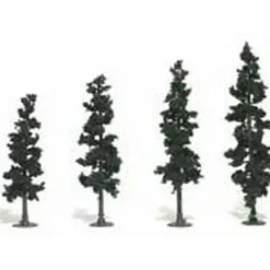 Woodland Scenics TR1561 4" - 6" Conifer Green Realistic Trees (Pack of 4) - Model Train Junction: Quality Parts and Art Supplies Discount