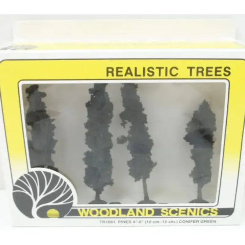 Woodland Scenics TR1061 4" - 6" Conifer Green Realistic Trees (Pack of 4) - Model Train Junction: Quality Parts and Art Supplies Best