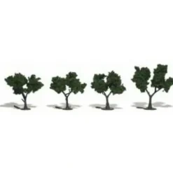 Woodland Scenics TR1504 2" - 3" Medium Green Realistic Trees (Pack of 4) - Model Train Junction: Quality Parts and Art Supplies Sale