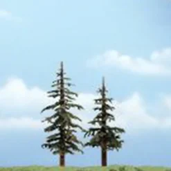 Woodland Scenics TR1627 4",5" Lodge Pole Ready-Made Premium Tree (Pack of 2) - Model Train Junction: Quality Parts and Art Supplies Outlet